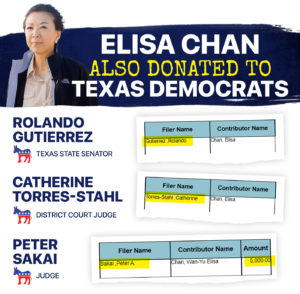 Elisa Chan donated to Texas Democrats